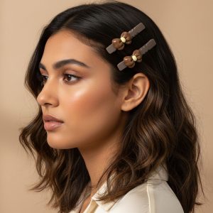 Elegant Bow Design Decorative Hair Clips Set (4 Pc)