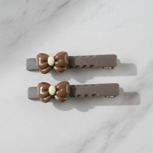 Elegant Bow Design Decorative Hair Clips Set (4 Pc)