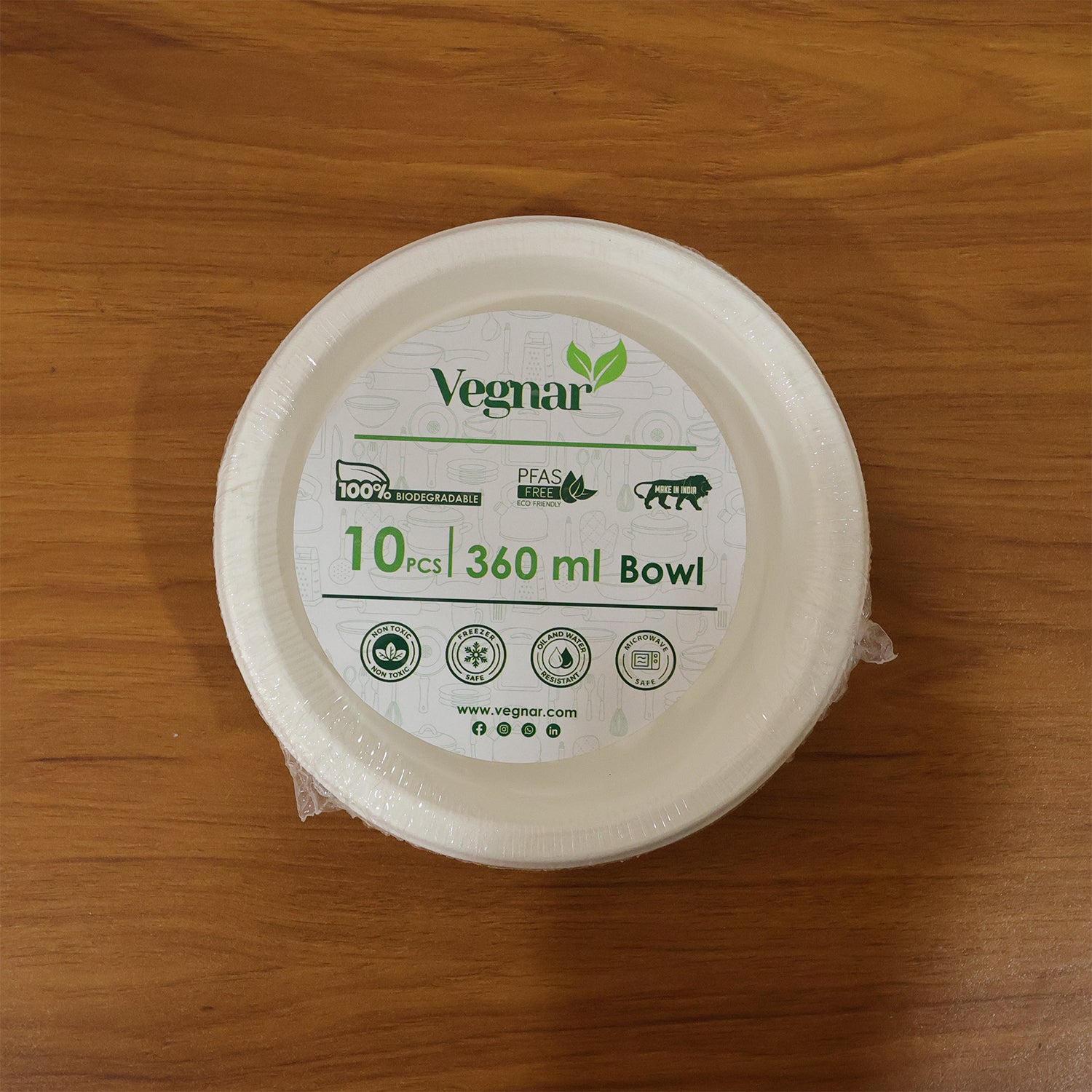 Vegnar Disposable Food Serving Bowl Set of 10 Pieces 360 ML Capacity - Image 8