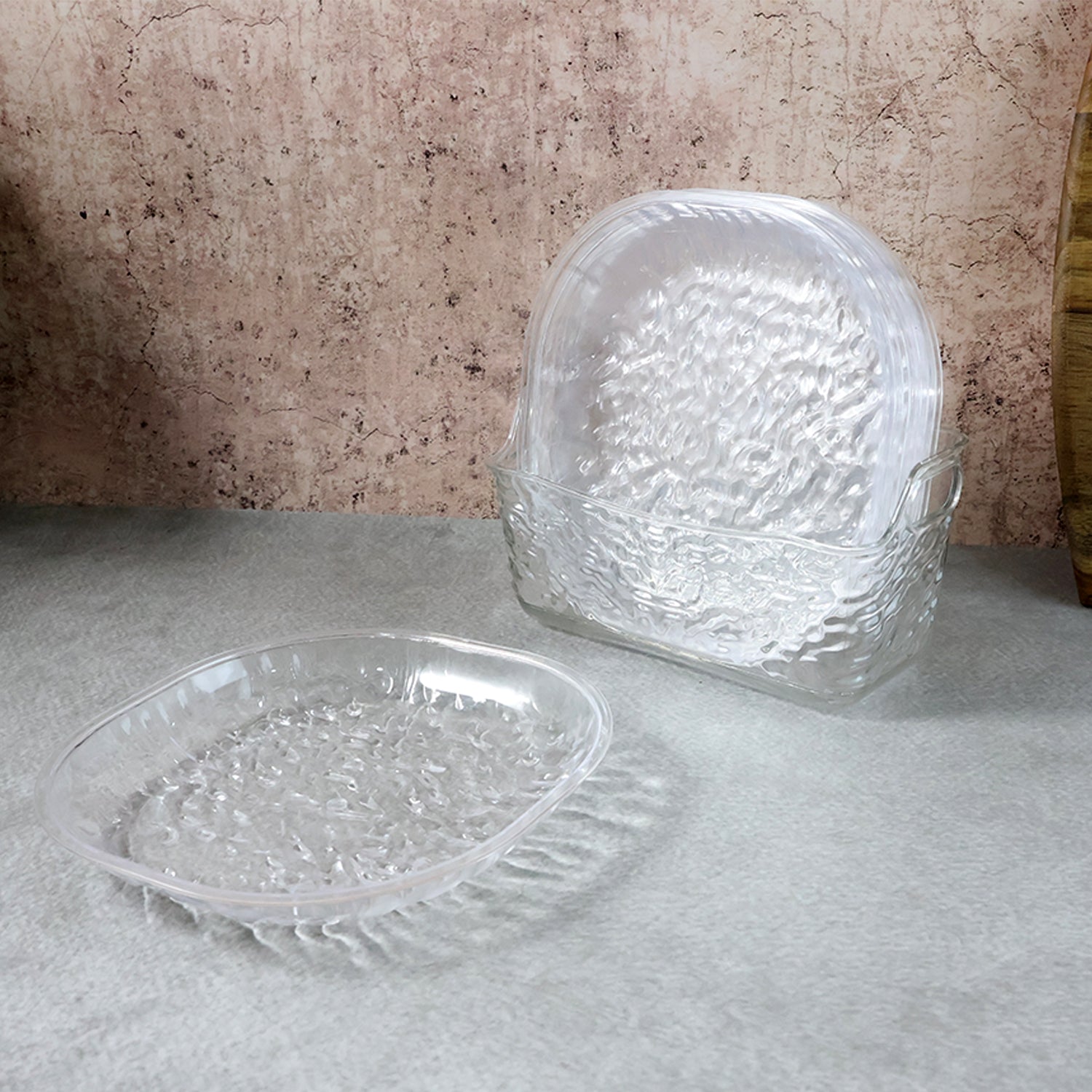 9-in-1 Crystal Glass Snack Serving Plates Set