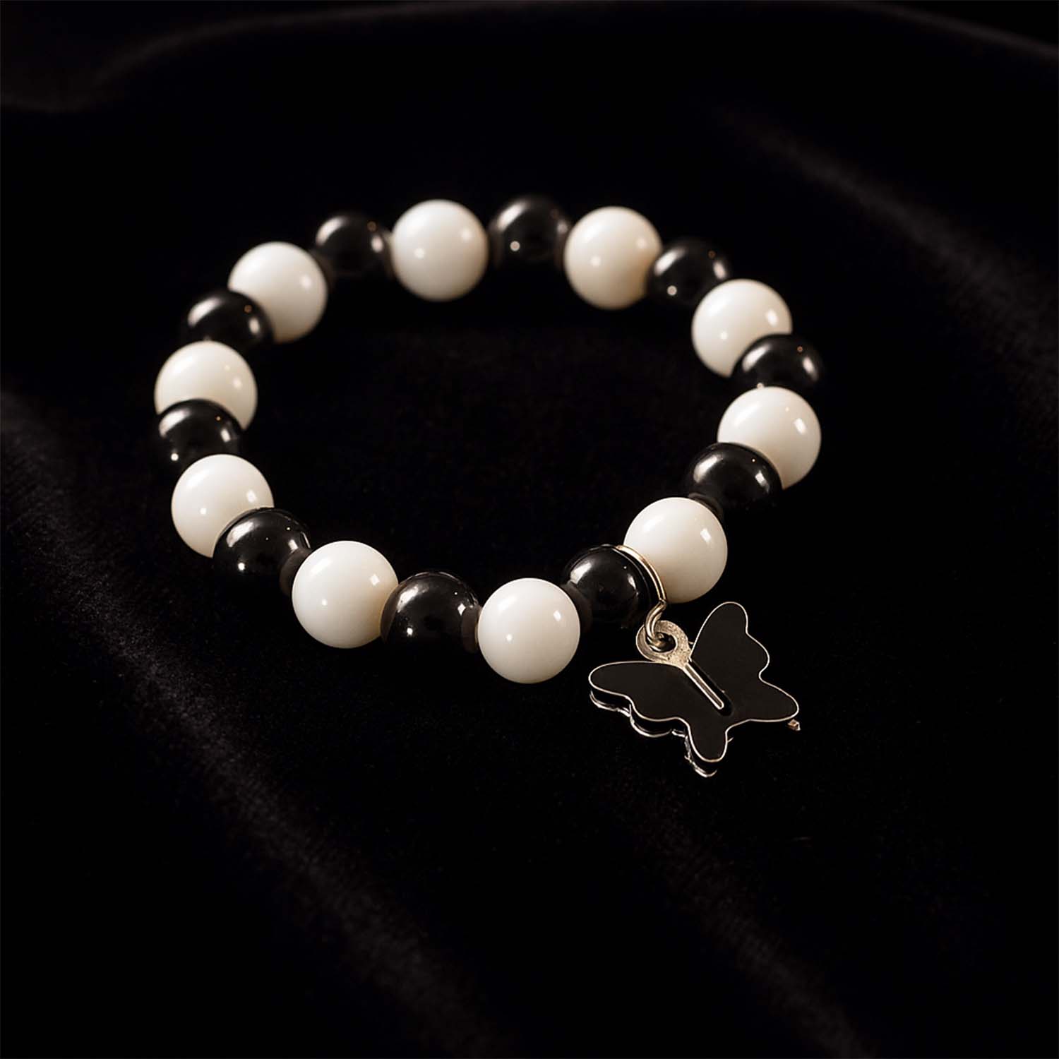 Elegant Black and White Fancy Bracelet (1 Pc)