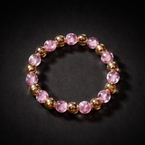 Elegant Pink Crystal Beaded Stretch Bracelet (1 Pc)