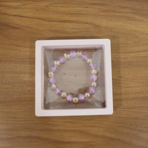 Elegant Pink Crystal Beaded Stretch Bracelet (1 Pc)