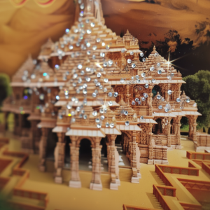 Shree Ram Mandir Ayodhya Temple Devotional Wall Art Frame Home Decor