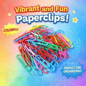Multi-Color Vinyl Coated Metal Paper Clips Use for Office, School & Home (80 No’s)