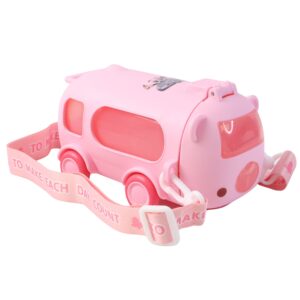 Bus Shaped Kids Water Bottle with Strap – 500ml Cute Cartoon Design With Sticker