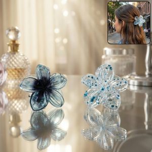 Elegant Floral Design Hair Clip (1 Piece, Mix Color)