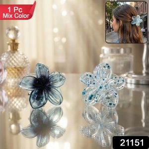 Elegant Floral Design Hair Clip (1 Piece, Mix Color)