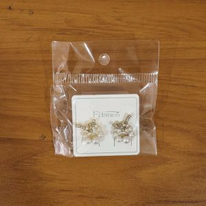 Korean Geometric Crystal Cross & Pearl Wreath Studs For Girls And Women