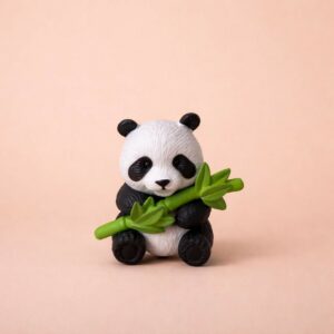 Cute Panda Bamboo Showpiece poly-resin| Mini Panda Decorative Figurine for Home
