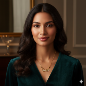 Gold Plated Queen Necklace with AD for women and girls