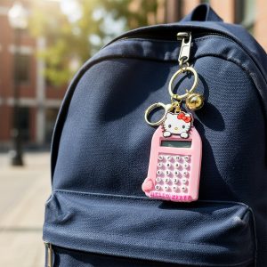 Cute Cartoon Cat Calculator Keychain with Mini Digital Display (1 Pc)