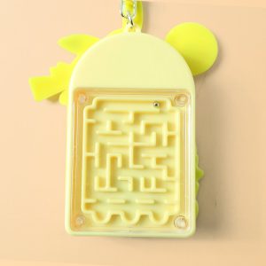 Cute Yellow Cartoon Character Calculator Keychain with Mini Digital Display (1 Pc)