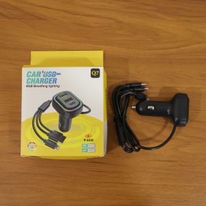 RGB Breathing Light Multi Port Car USB Charger (1 Set, 62 Cm)