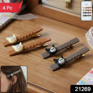 Cute Character Decorative Hair Clip Set (4 Pc)