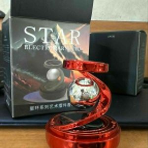 Red Solar Magnetic Rotating Car Air Freshener Aromatherapy Diffuser Decor