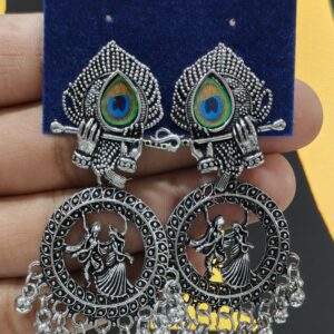 Silver Peacock Earrings