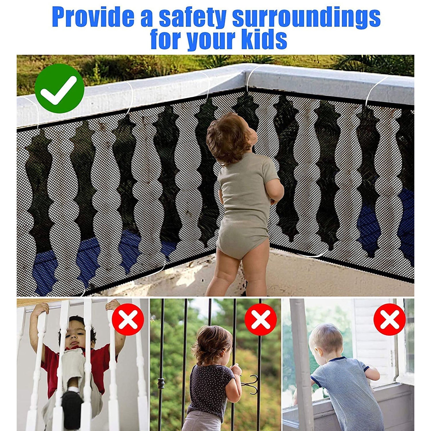 Kids Balcony Safety Net (1 Set,6 Mtr x 90 Cm) - Image 6