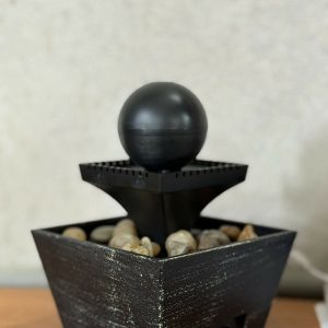Modern Sphere Tabletop Water Fountain with Pebble Base
