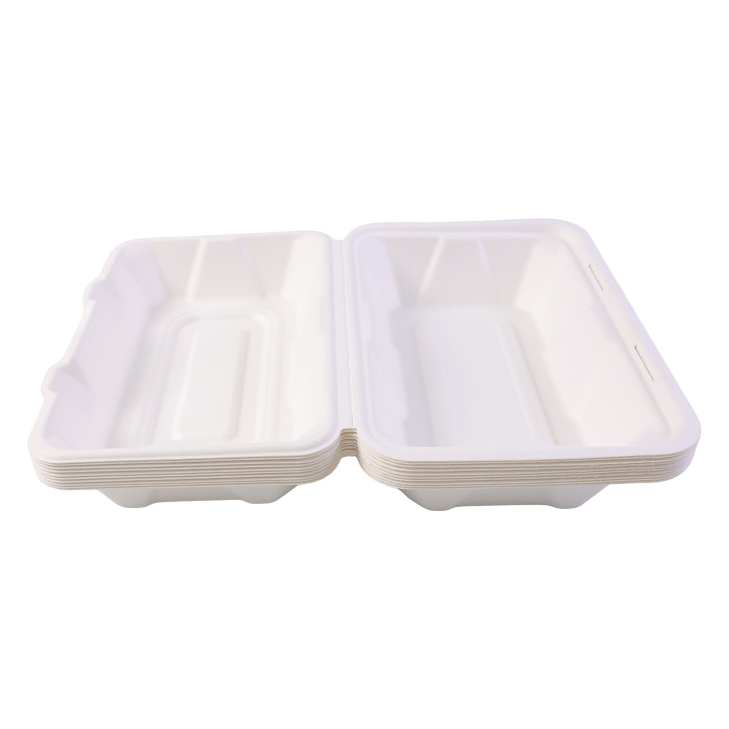 Vegnar Premium Bagasse Clamshell Food Box (10 Pc, 9x6 Inch) - Image 4
