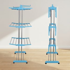 Foldable Cloth Drying Stand with Wheels – Multi-Layer Heavy Duty Rack