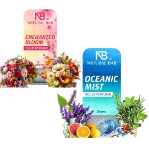 Enchanted Bloom And Oceanic Mist Combo Solid Perfume Alcohol Free Cologne for Men & Women (1Pc/10 Gm)