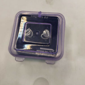 Sterling Silver Heart Stud Earrings with AD for women and girls