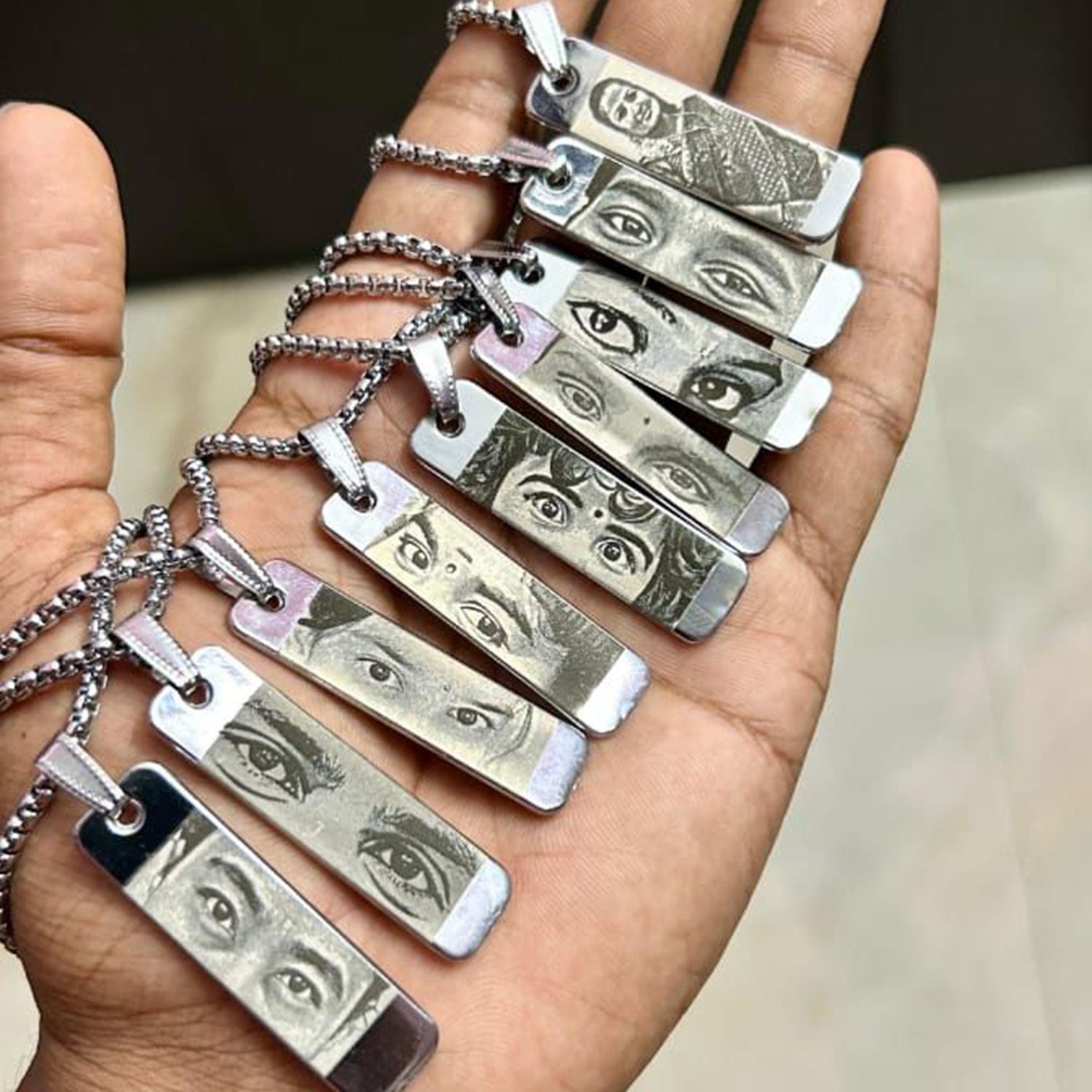 Custom Engraved Eye Pendant Necklace Personalized Jewelry for Women