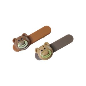 Cute Bear Face Decorative Hair Clips Set (4 Pc)