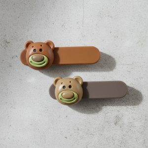 Cute Bear Face Decorative Hair Clips Set (4 Pc)