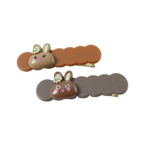 Cute Bunny Cartoon Decorative Hair Clips Set (4 Pc)