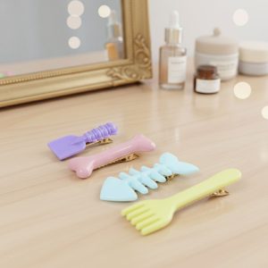 Cute Food Shape Hair Clip Set (4 Pc)