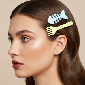 Cute Food Shape Hair Clip Set (4 Pc)