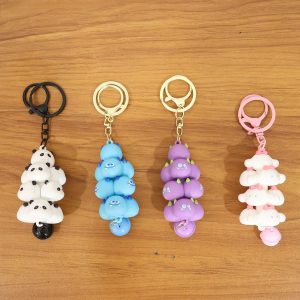 Cute Cartoon Cloud Stack Keychain with Bell (1 Pc , Mix Color)