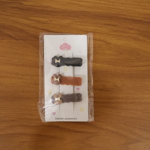Cute Character Bow Decorative Hair Clip Set (3 Pc)