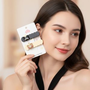 Cute Teddy Hair Clips Set (2 Pc)