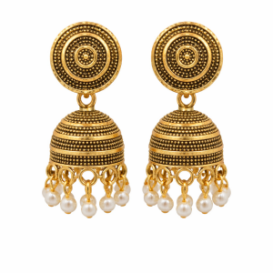TRADITIONAL GOLDEN PLATED JHUMKA EARRINGS