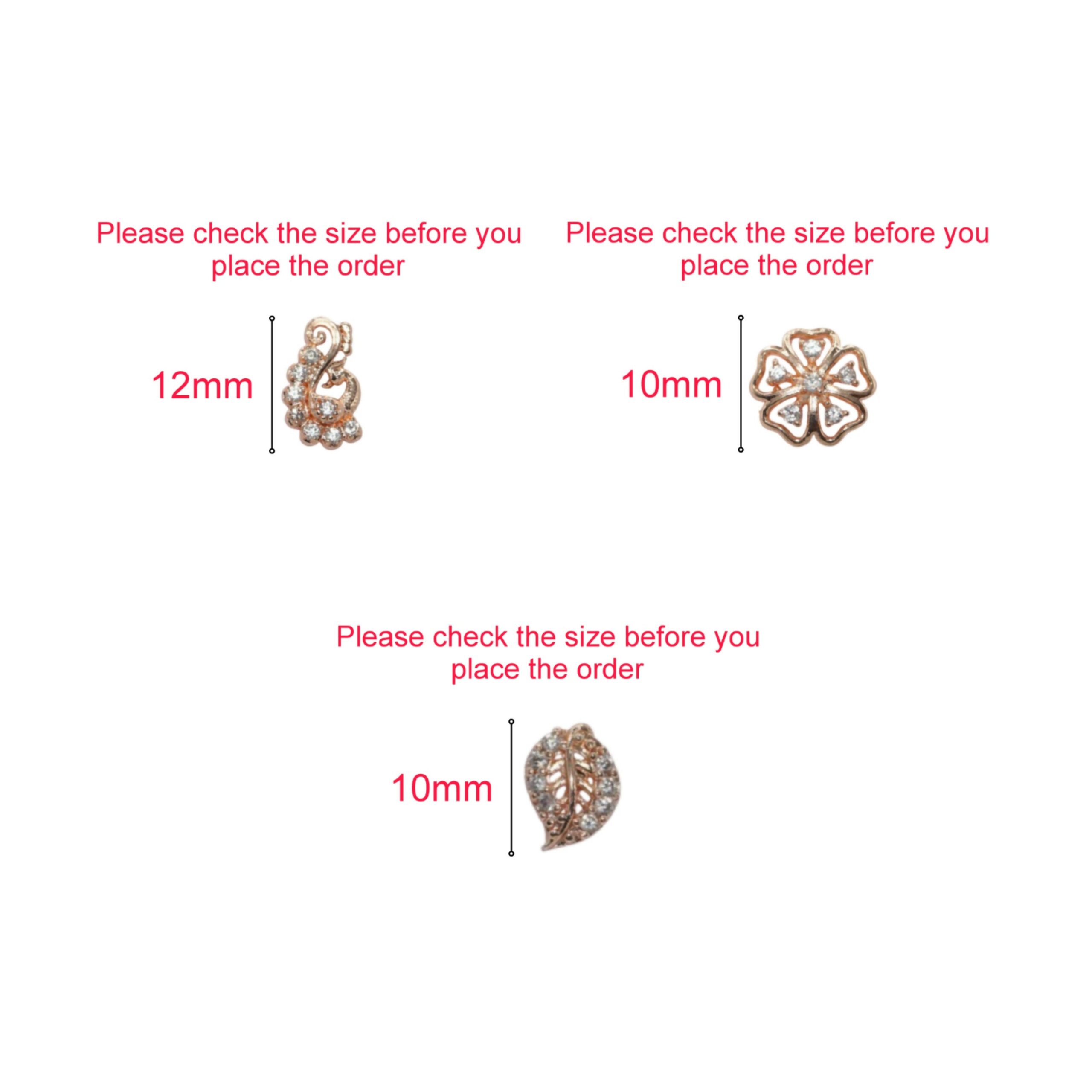 Rose Gold AD Stud Earrings Set | Floral & Peacock Design for women and girls Combo Pack of 3 - Image 4