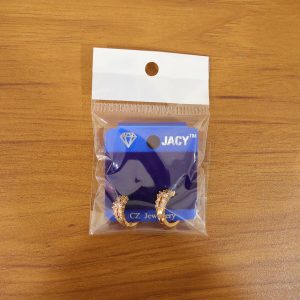 Elegant Gold-Tone Crystal Studded Hoop Earrings for Women