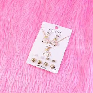 Korean Cute Multicolor Pendant, Earrings & Stud Combo For Girls And Women(Pack of 6)