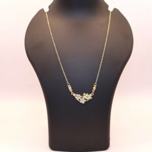 Gold Flower & Butterfly Necklace AD Floral Pendant For women and girls