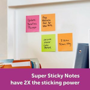 Aerotix 3x3 Inch Neon Sticky Note Pad 75mm Self Adhesive Re-Stick Memo Notes for Office