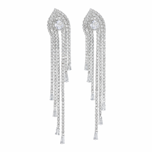 Beautiful Elegant Stunning Silver Chandelier Earrings