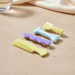 Decorative Alligator Hair Clips Set for Girls & Women – Cute Styling Pins (4 Pc)