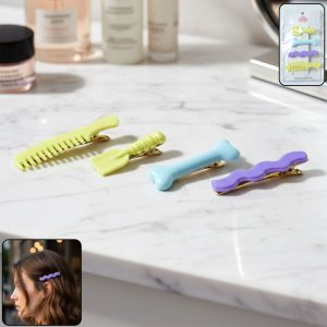 Decorative Alligator Hair Clips Set for Girls & Women – Cute Styling Pins (4 Pc)