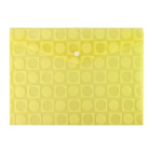 Mix Design A4 Plastic Document Folder with Patterned Button Closure