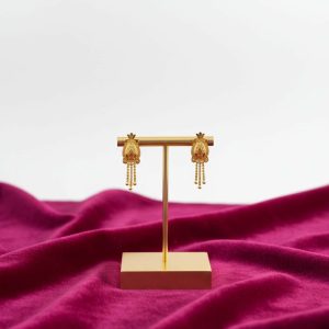 Nice 3 Line Golden Earrings for Women & Girls – Traditional Fancy Jewellery Gift