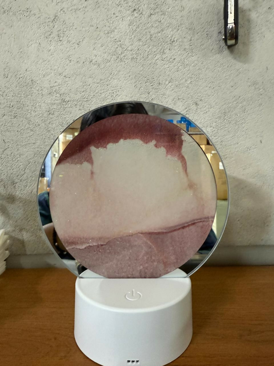 LED Round Static brown Sand Art Lamp | Ambient Decorative Night Light Home Decor - Image 5