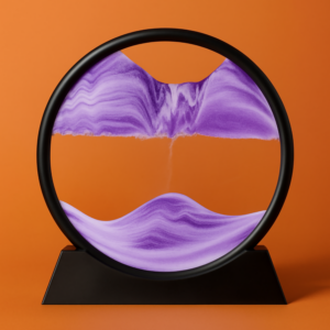 Premium Rotating Circular Sandscape Art Lamp for Home & Office Décor | Mesmerizing Flowing Sand Display with Elegant Black Frame | Relaxation Desktop Showpiece for Living Room, Bedroom & Work Desk | Calming Stress-Relief Motion Art Gift