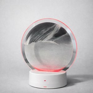 LED Round Static Black & White Sand Art Lamp | Ambient Decorative Night Light